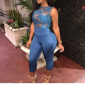 Sequin lace jumpsuit